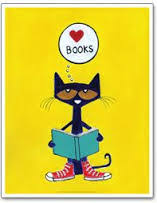 Blue cat reading a book